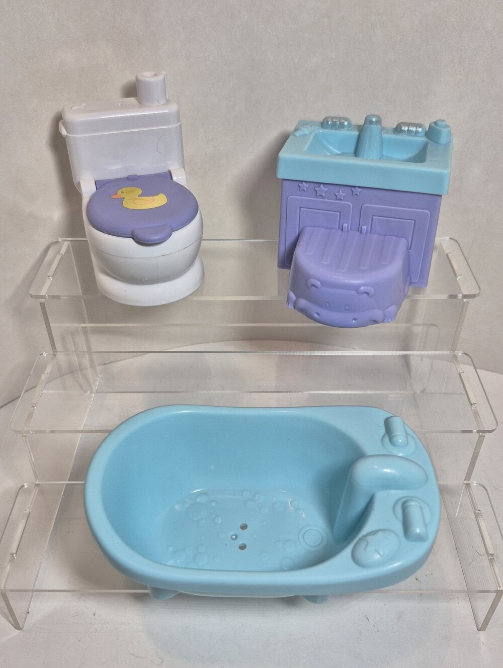 Fisher Price Little People Wash & Go Baby Playset Replacement Toilet Tub & Sink